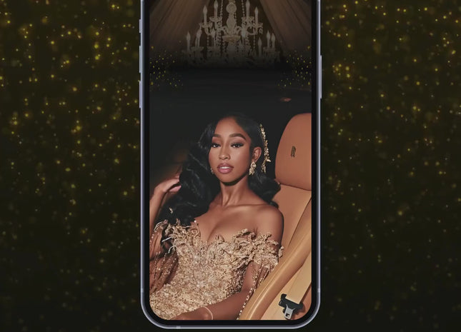 Luxury Gold Birthday Dinner Evite: Elegant Women's Digital Invitation (Canva Template)