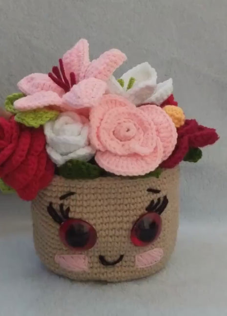 Cute Flowers Pot Crochet Pattern PDF | Amigurumi Flower Bouquet | Beginner Crochet Pattern for Mother’s Day & Valentine’s Day
