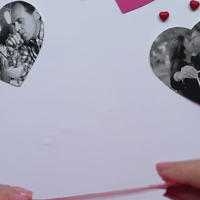 3D Valentine Photo Card SVG Heart Frame Template Cut File