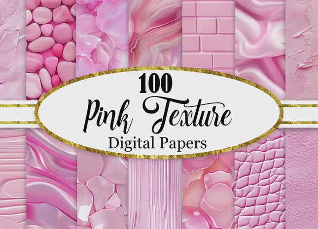 100 Pink Digital Papers Seamless Pink Texture Background Bundle
