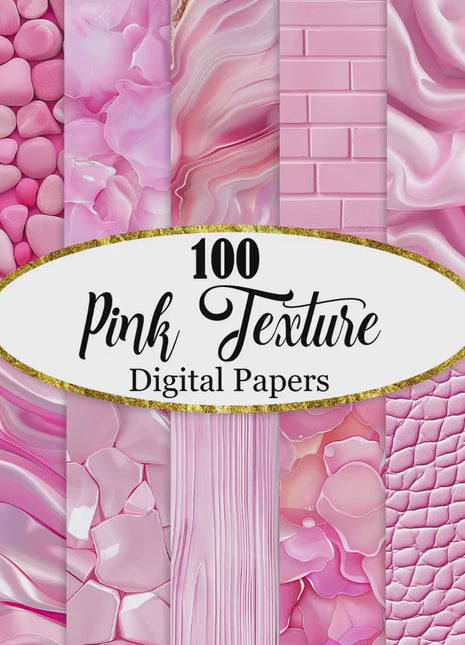 100 Pink Digital Papers Seamless Pink Texture Background Bundle