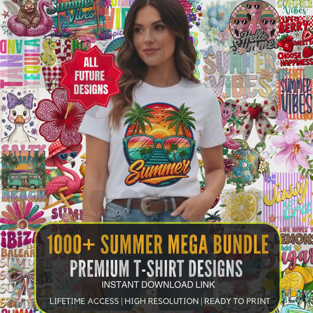 Summer PNG Bundle Coquette Bow Retro Beach Vibes