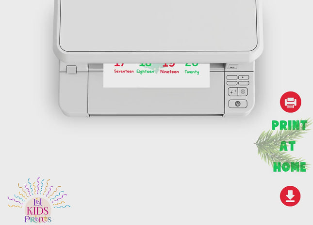 Christmas Number Poster for Kids | Printable Learning Decor | Numbers & Figures | 8.5x11 PDF | Instant Download