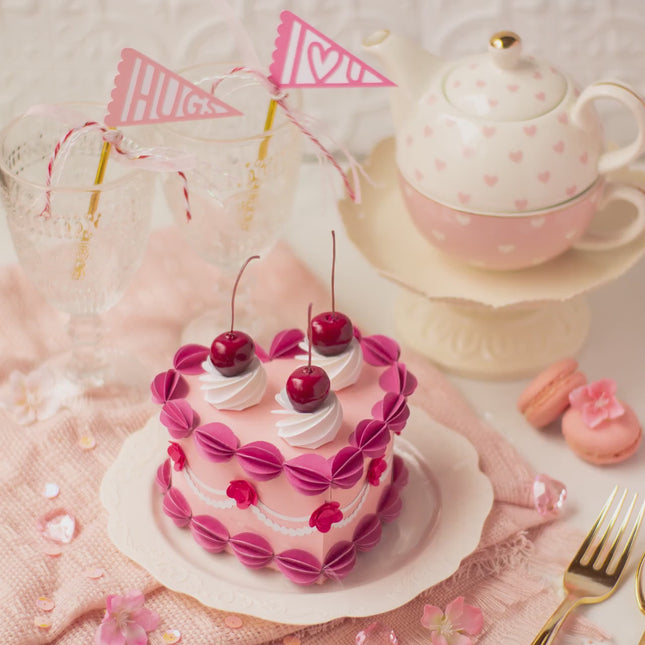 3D Vintage Heart Cake SVG Paper Gift Box Cricut Cut File