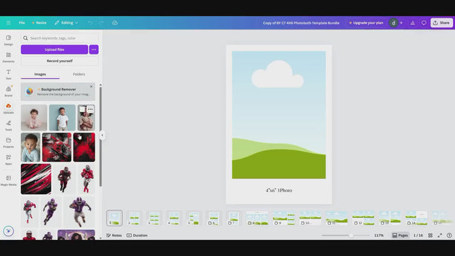 4x6 Photobooth Template Bundle | 16 PSD Photo Strip & Collage Overlays | Custom Photoshop Templates for Wedding And Birthday Photo Booths