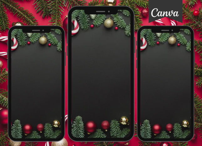 Red Bow Neon Christmas Invitation Template — Editable Canva Evite