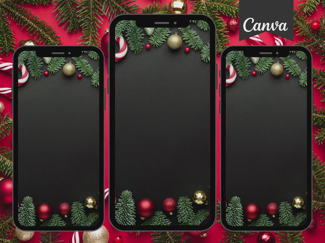 Red Bow Neon Christmas Invitation Template — Editable Canva Evite