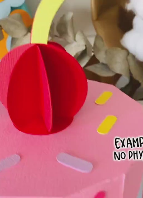 Big Cupcake Treat Box SVG Template for Cricut Party Centerpiece