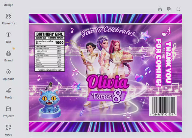 Editable Kpop Demon Hunters Party Bundle Printable Birthday Kit Download