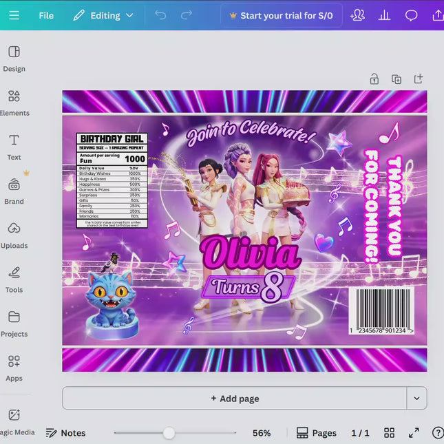 Editable Kpop Demon Hunters Party Bundle Printable Birthday Kit Download