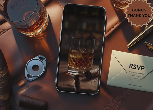 Luxury Birthday Dinner Invitation – Animated Video | Whiskey & Cigar Theme