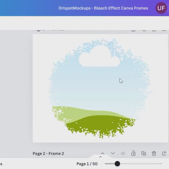 50 Bleach Effect Distressed Edge Canva Frames Pack, Editable