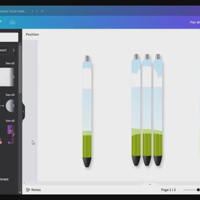Pen wrap, pen mockup make your own design pen wrap Easy Drag and Drop 1.5"x4.75", Editable Canva Frame Template, Digital Epoxy Pen Mockup