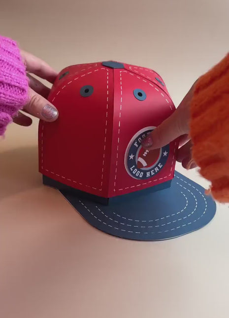 Baseball Cap Explosion Box SVG Template for Cricut Crafts