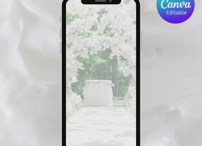 Modern Digital Wedding Invitation with RSVP Link – Editable Canva Template