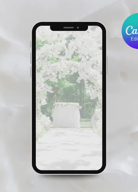 Modern Digital Wedding Invitation with RSVP Link – Editable Canva Template