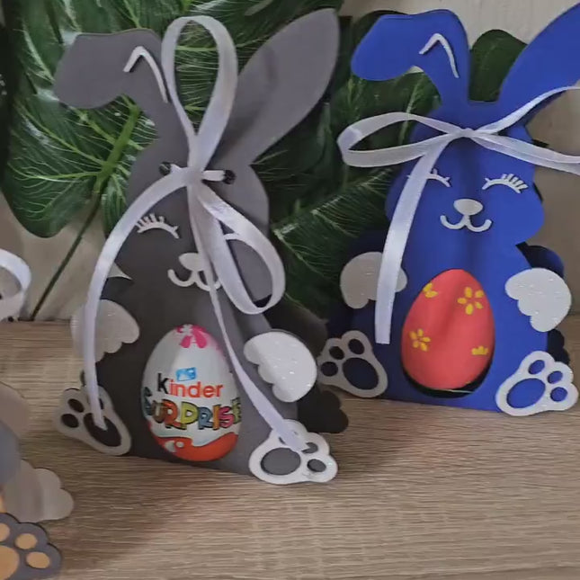 Easter Bunny Kinder Egg Holder SVG Template for Cricut Silhouette