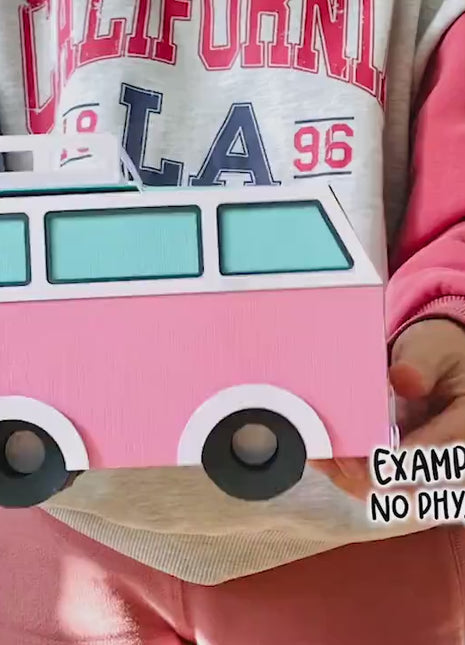 Cute Camper Van Gift Box SVG Template for Cricut