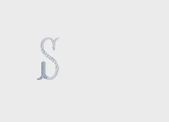 Fishtail Monogram Embroidery Font Pack 6 Sizes 2-Color Formats
