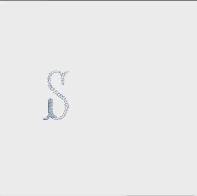 Fishtail Monogram Embroidery Font Pack 6 Sizes 2-Color Formats