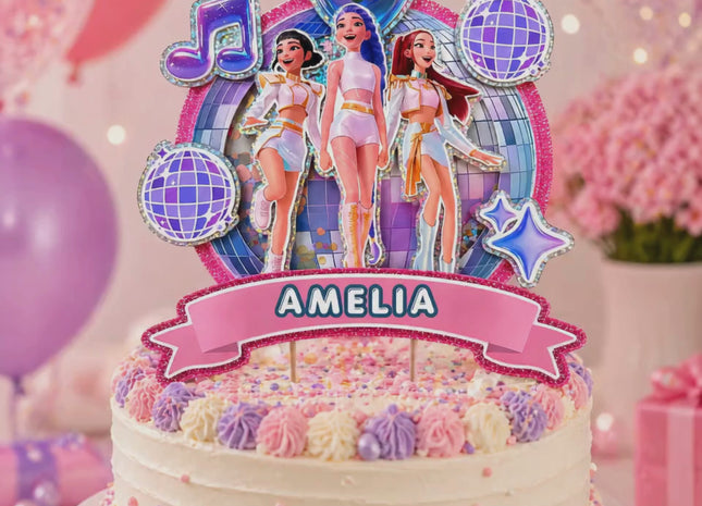 Kpop Huntrix Hunters Canva Editable Printable Cake Topper SVG PNG