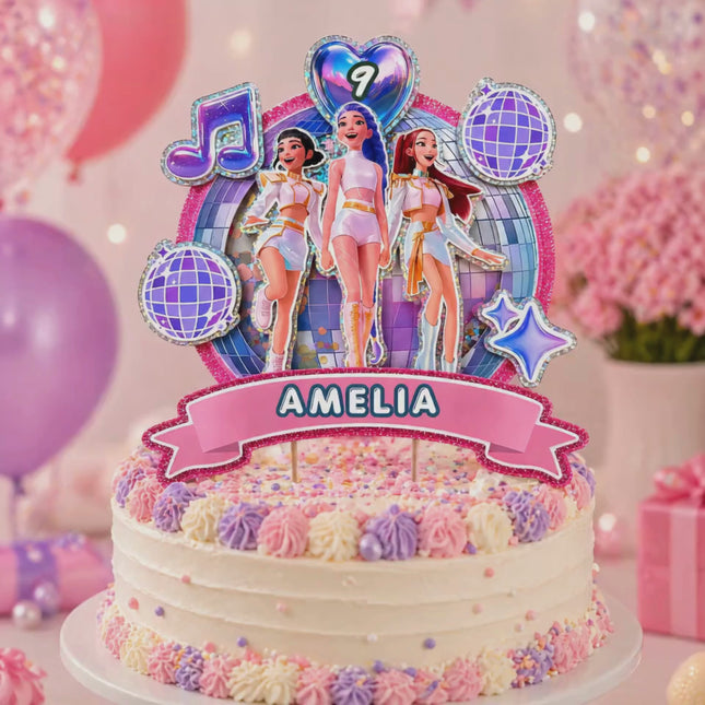 Kpop Huntrix Hunters Canva Editable Printable Cake Topper SVG PNG