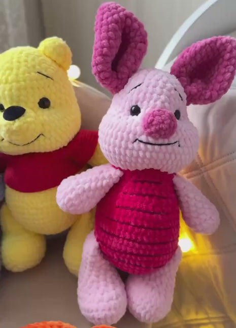 5 in 1 Winnie the Pooh, Piglet, Donkey, Tiger and Little Roo Crochet Pattern- Amigurumi Crochet Pattern- Animal Toy Crochet- Pattern English